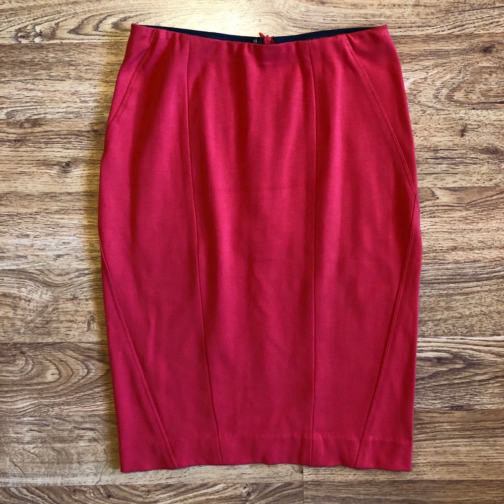 Ann Taylor Petite Orange Pencil Skirt